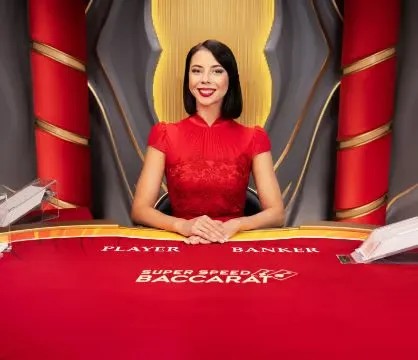 Official Live Shows logo: Super Speed Baccarat by Evolution at Spinanga